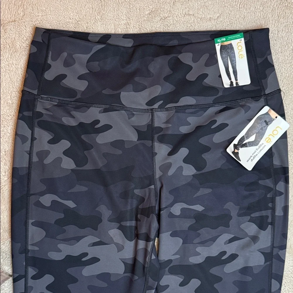 NWT Lole Women's Grey Camouflage Leggings XL Black Grey - Picture 3 of 12